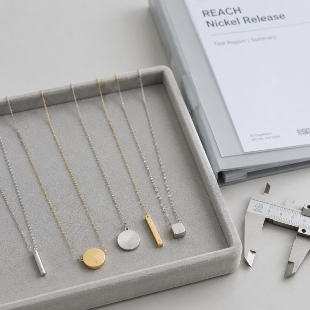 Stainless steel jewelry product sample