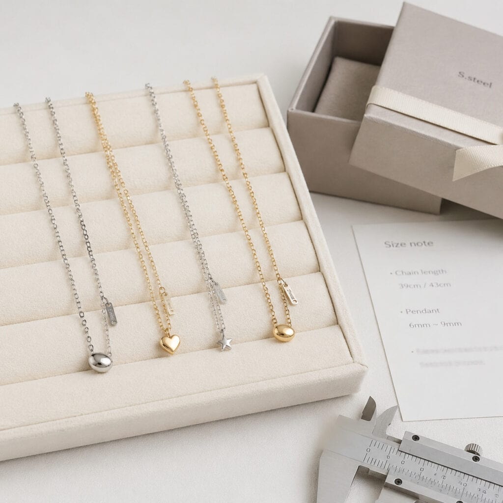 Stainless steel jewelry product sample