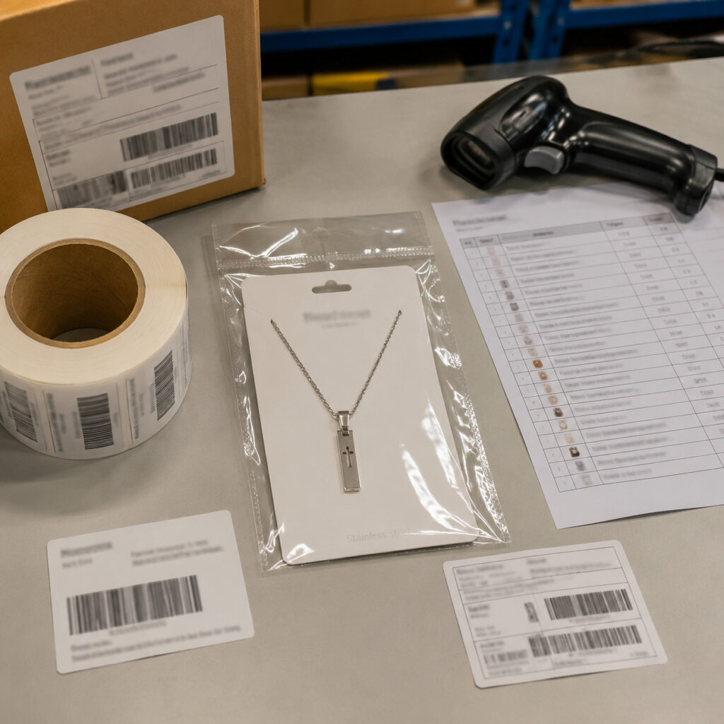 Stainless steel jewelry product sample