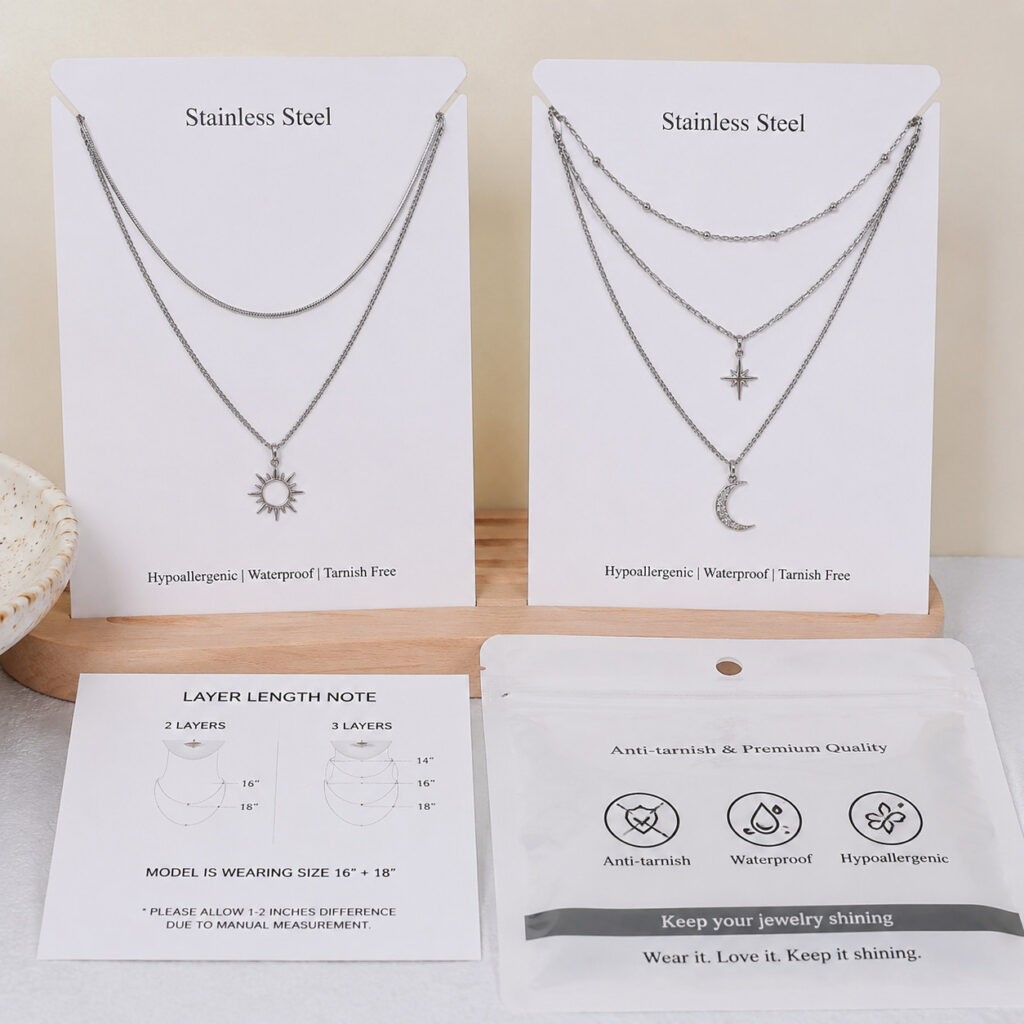 Stainless steel jewelry product sample