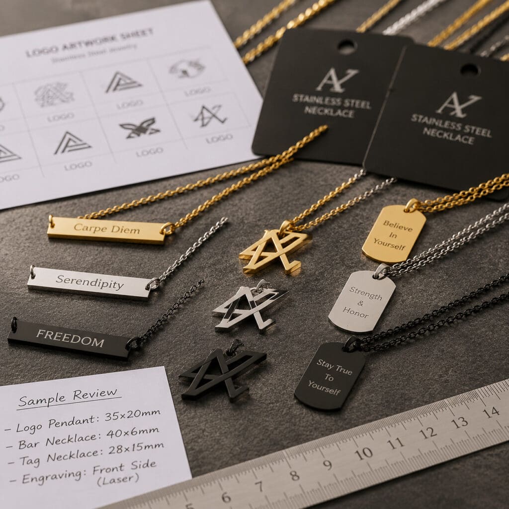Stainless steel jewelry product sample