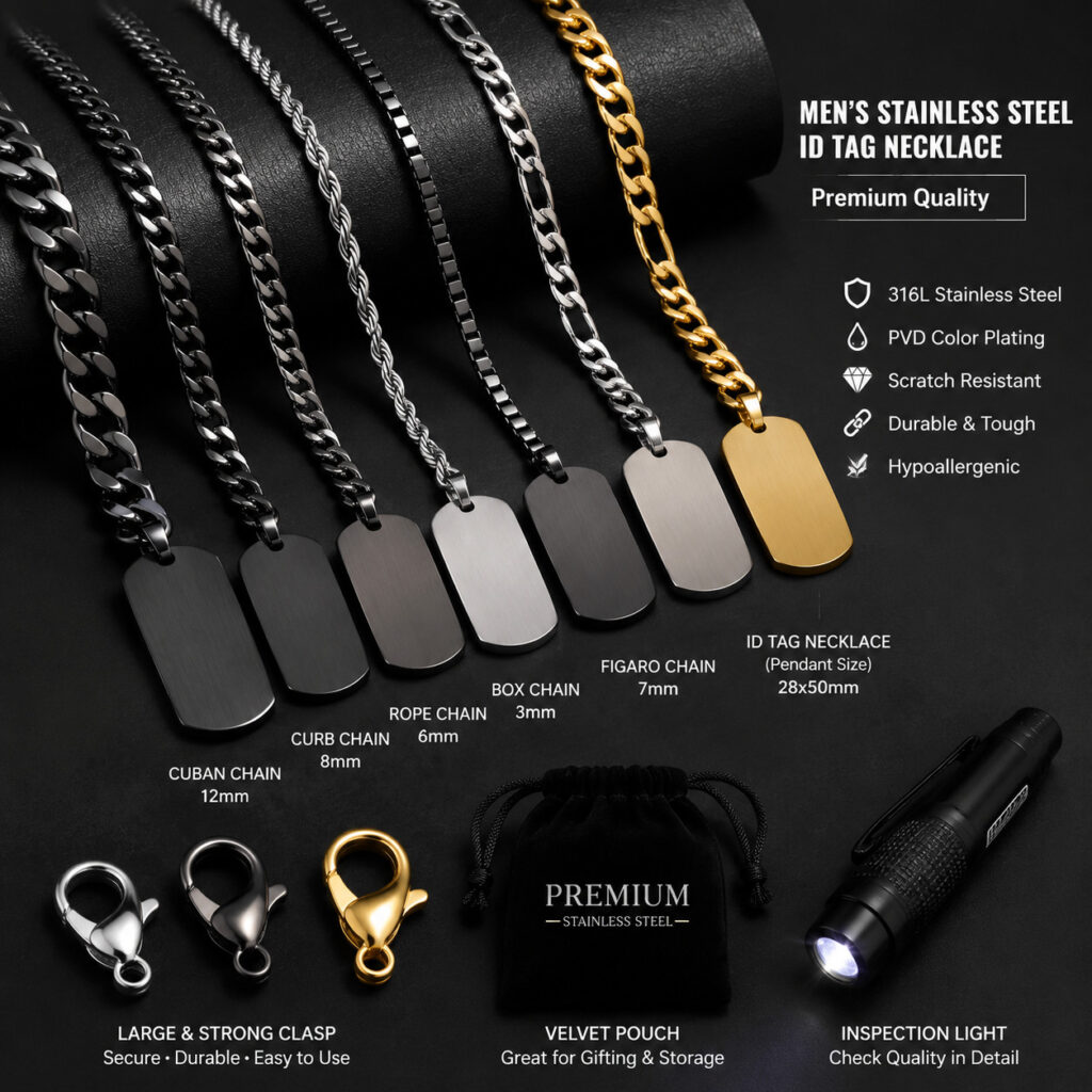 Stainless steel jewelry product sample