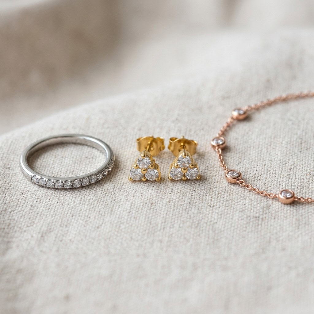 cz stone jewelry product display