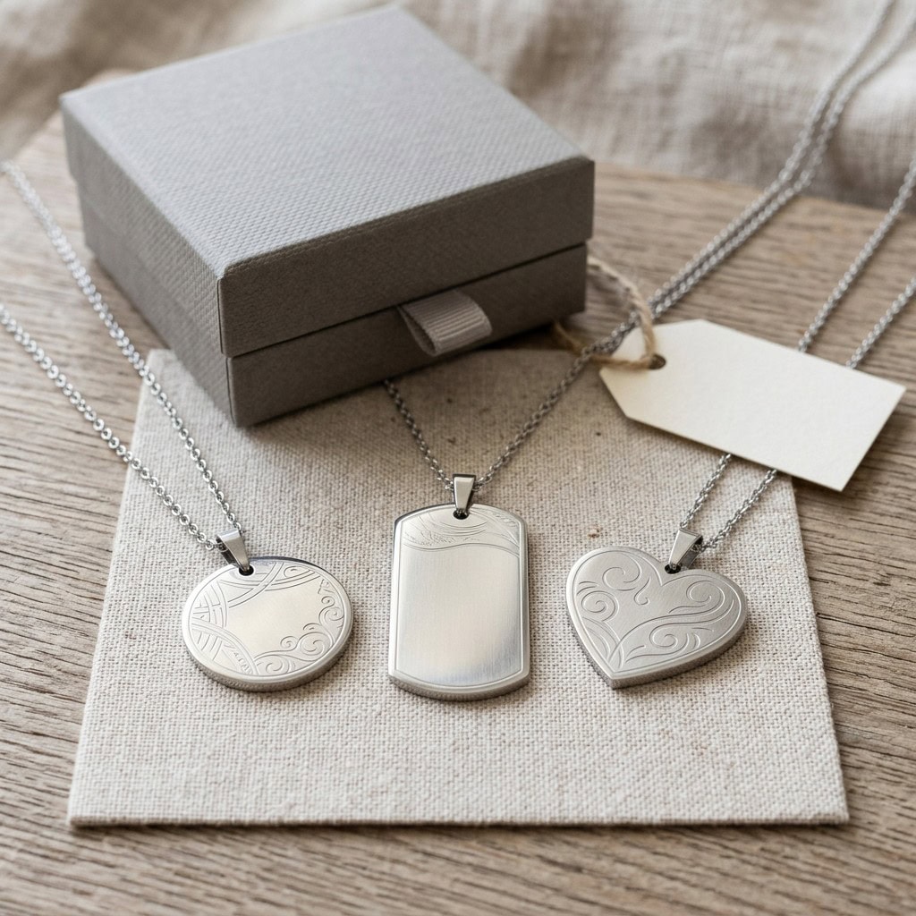 engraved pendants product display