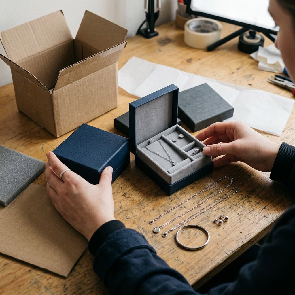 gift box transport review packaging table