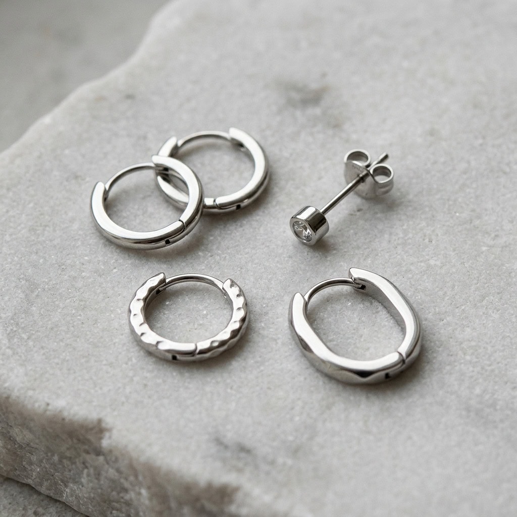 home Stainless Steel Earrings Hoops