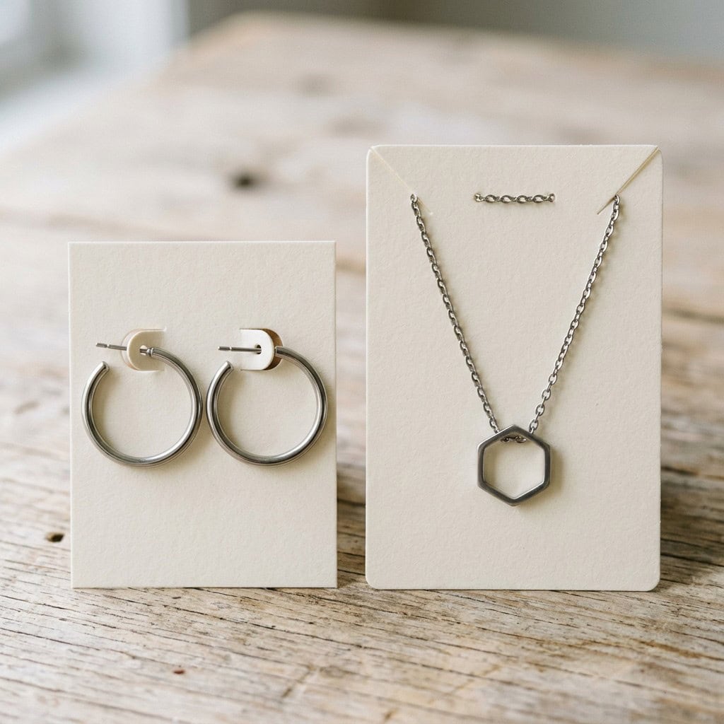Jewelry card structures for retail bracelet and bangle packaging