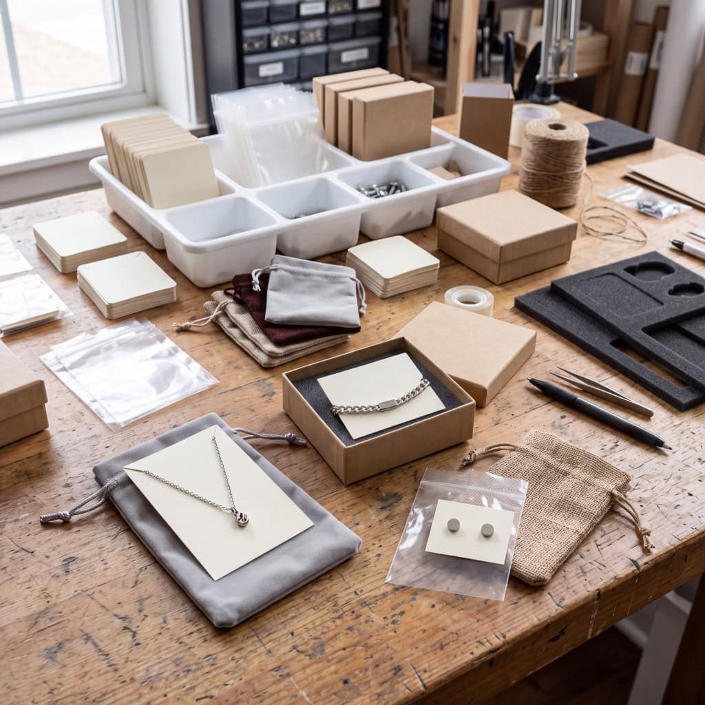 jewelry packaging mix worktable