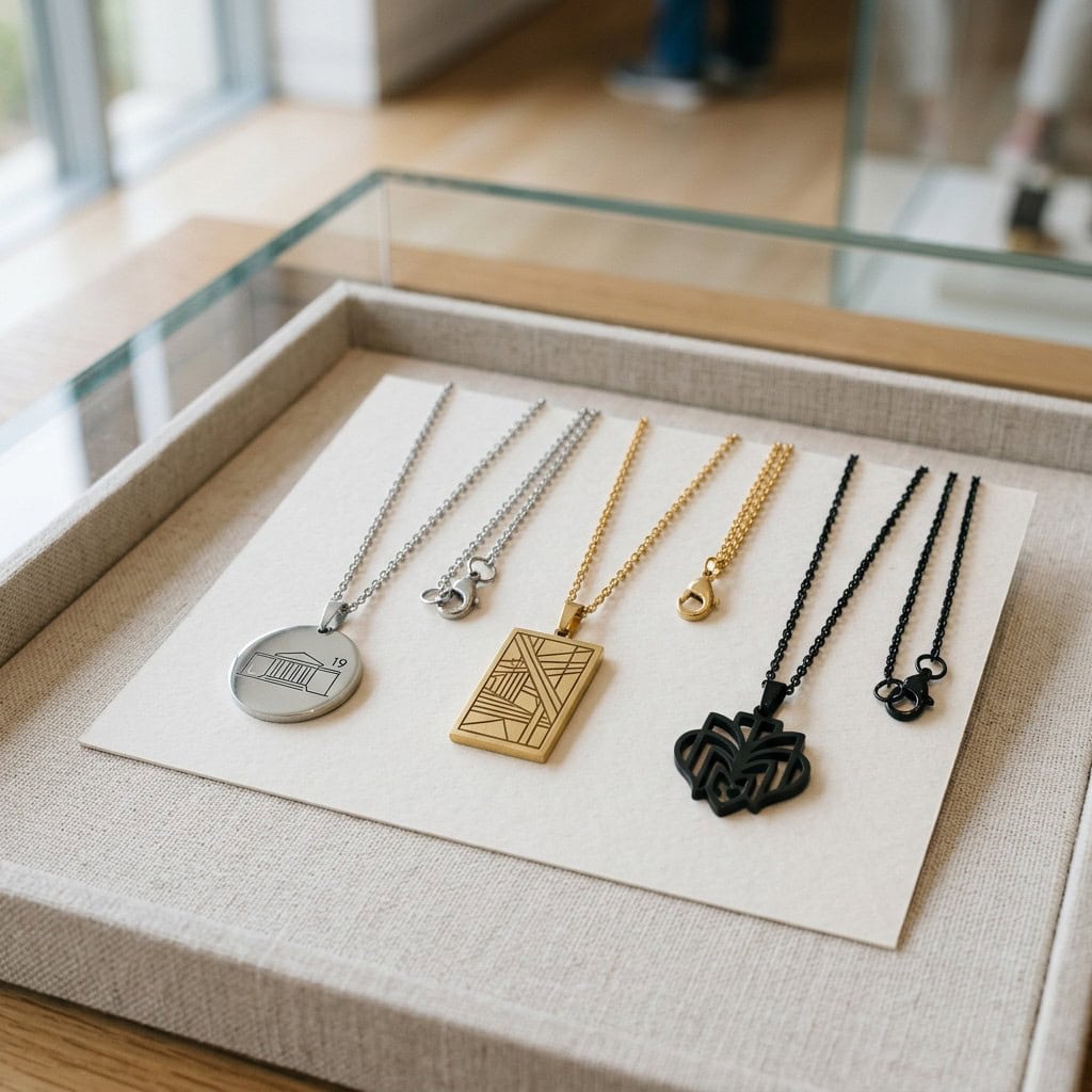 museum pendant necklaces store display