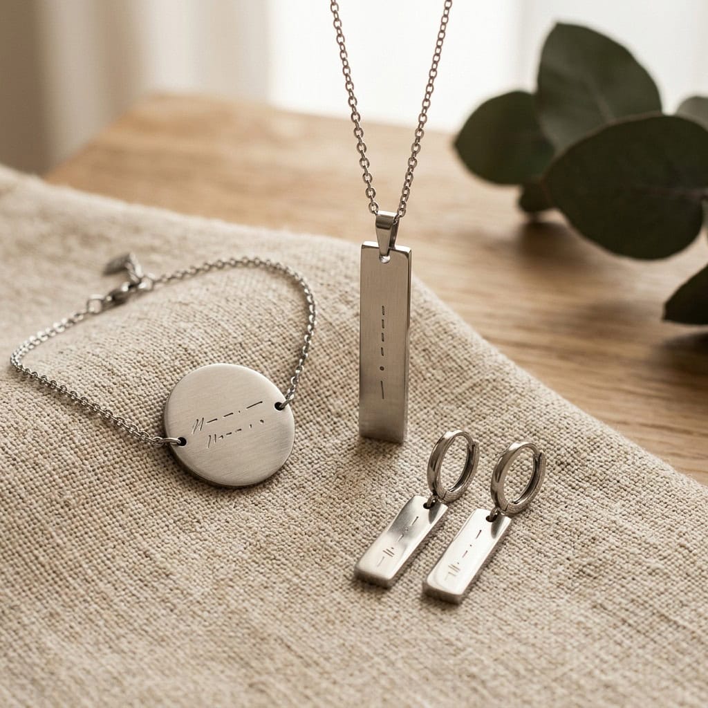 name date jewelry product display