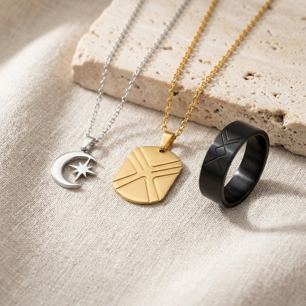 niche symbol jewelry product display