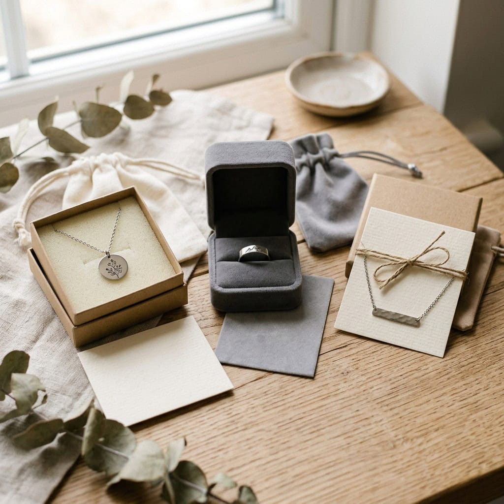 personalized jewelry matched packaging display