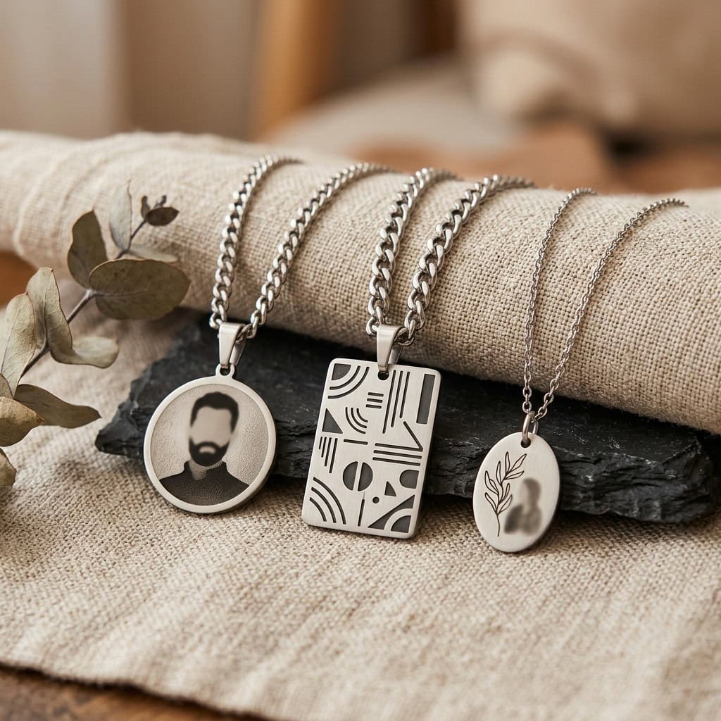 Jewelry product photography and artwork review display