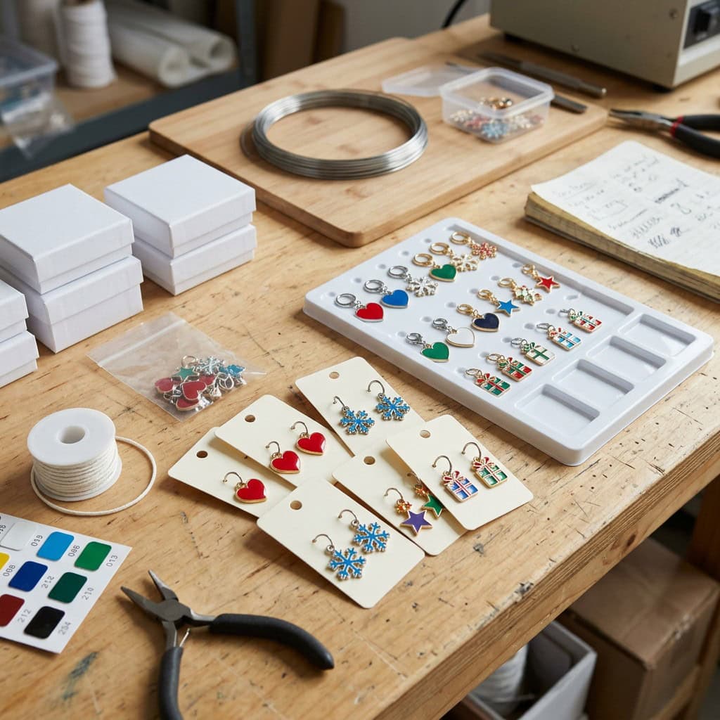seasonal enamel charms collection project table