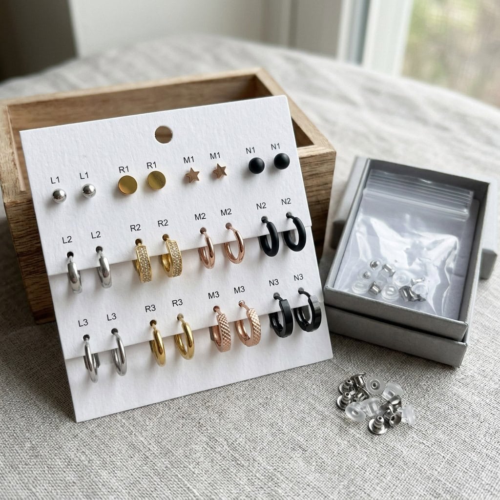 stainless steel earring sets packaging display