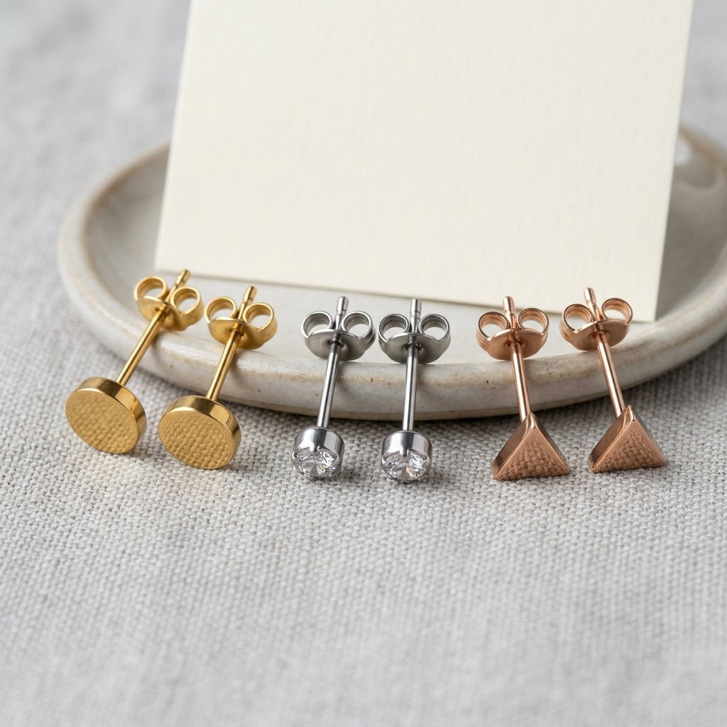 stainless steel stud earrings structure display
