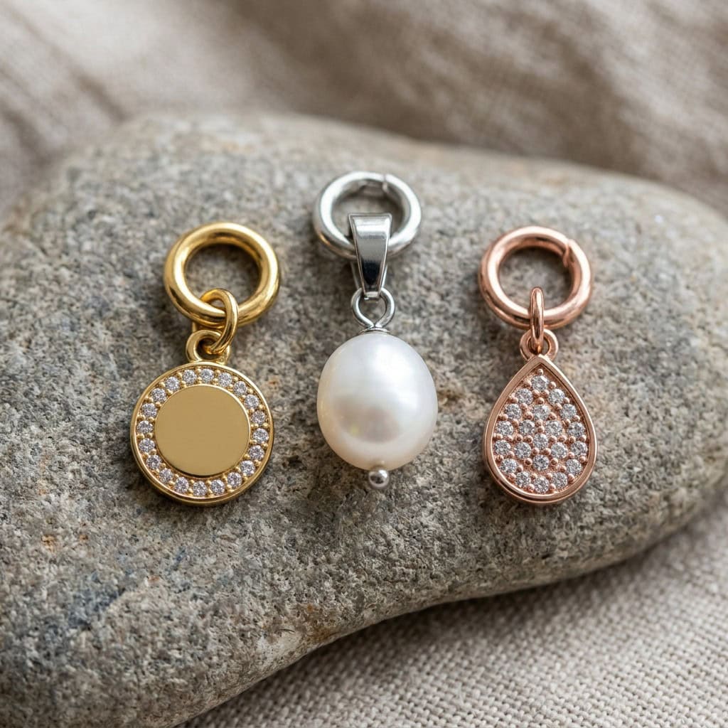 stone pearl charms product display