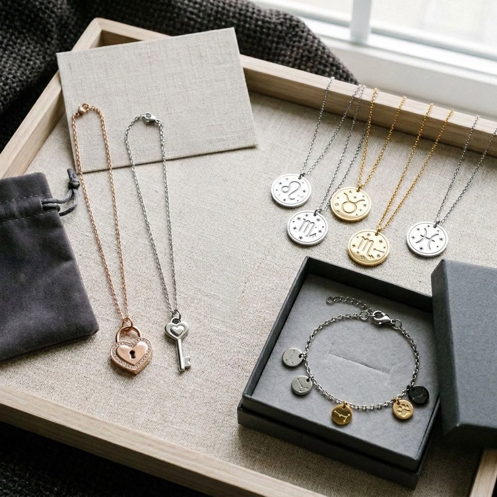 themed stainless steel jewelry product display