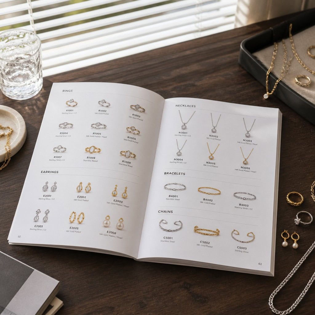 Stainless steel jewelry product catalog