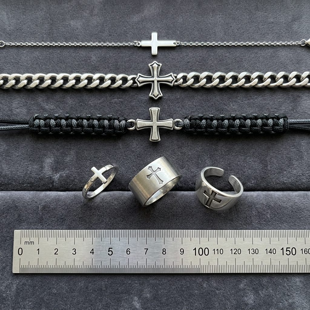 Cross bracelets and rings collection