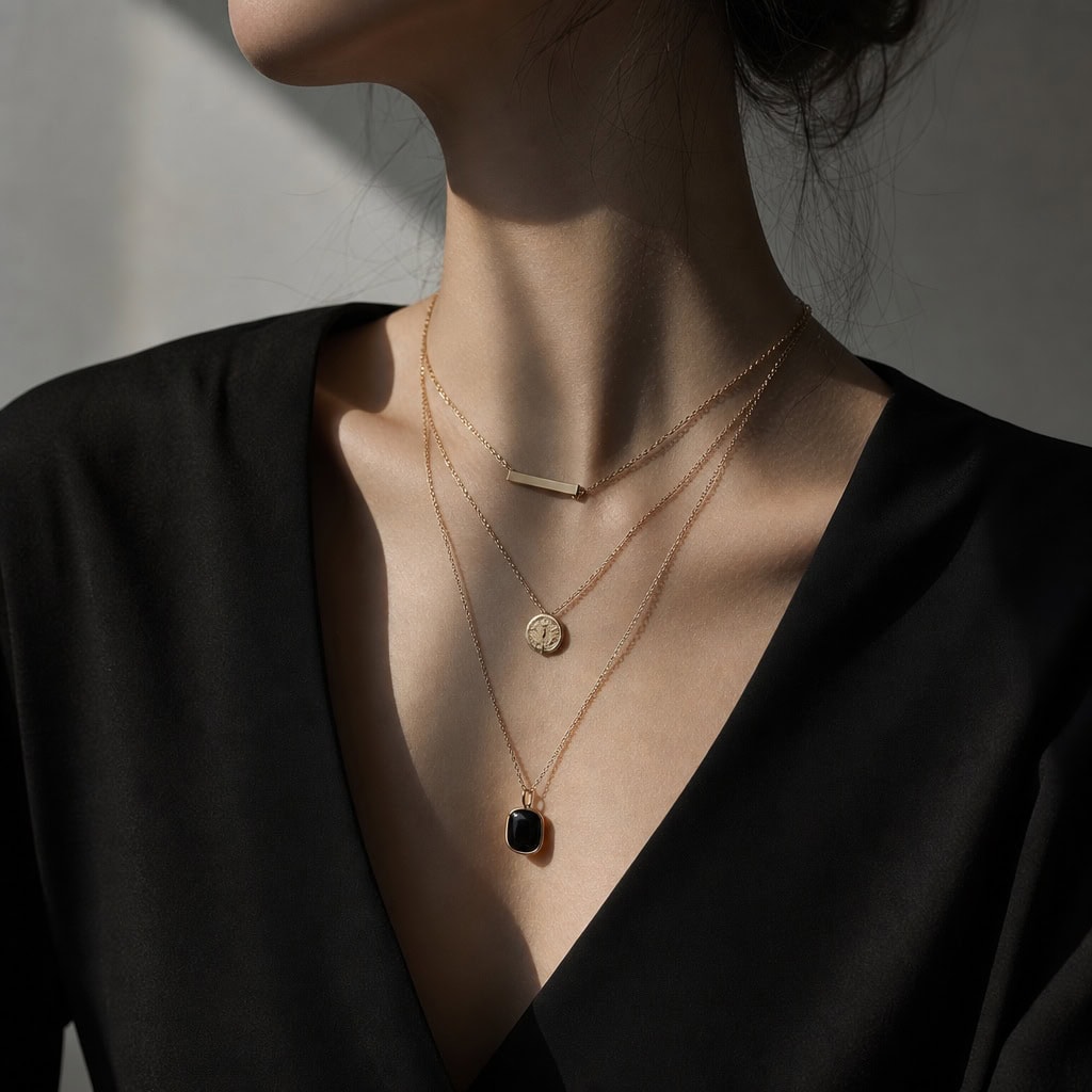 Layered jewelry styling display