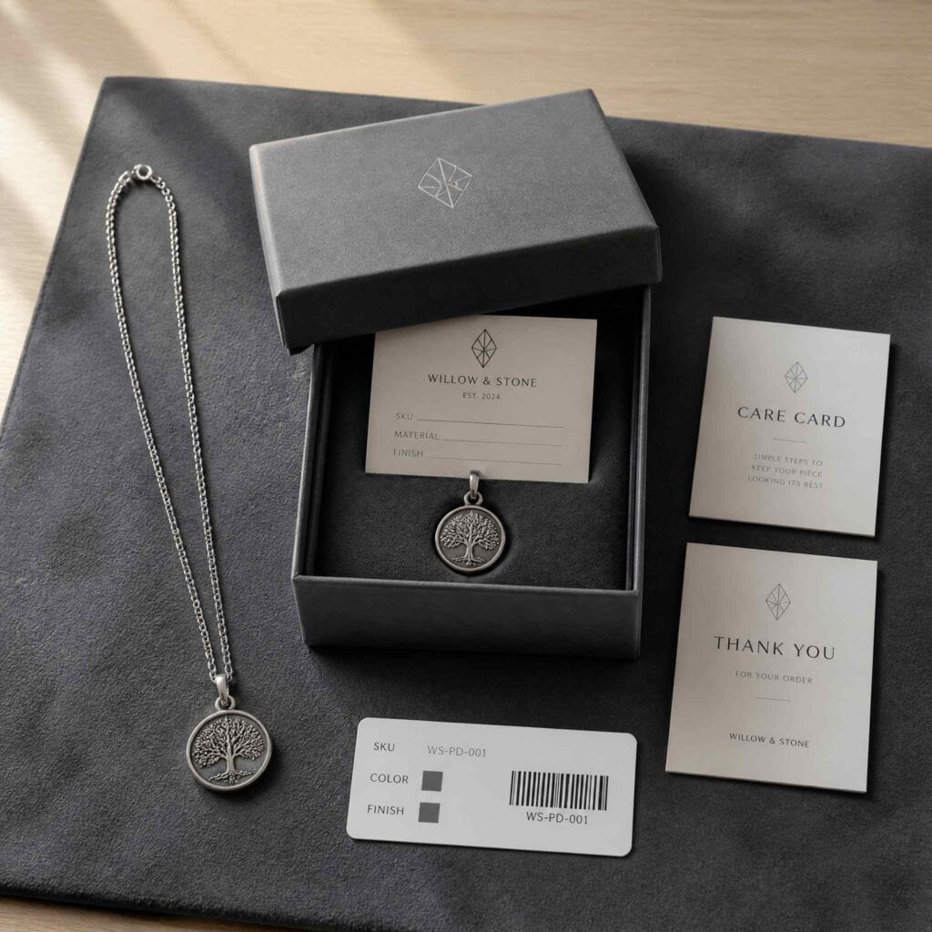 Private label jewelry logo packaging