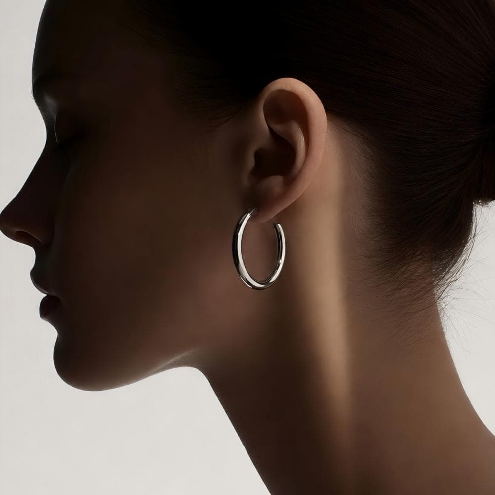 Large hoop earrings for social commerce