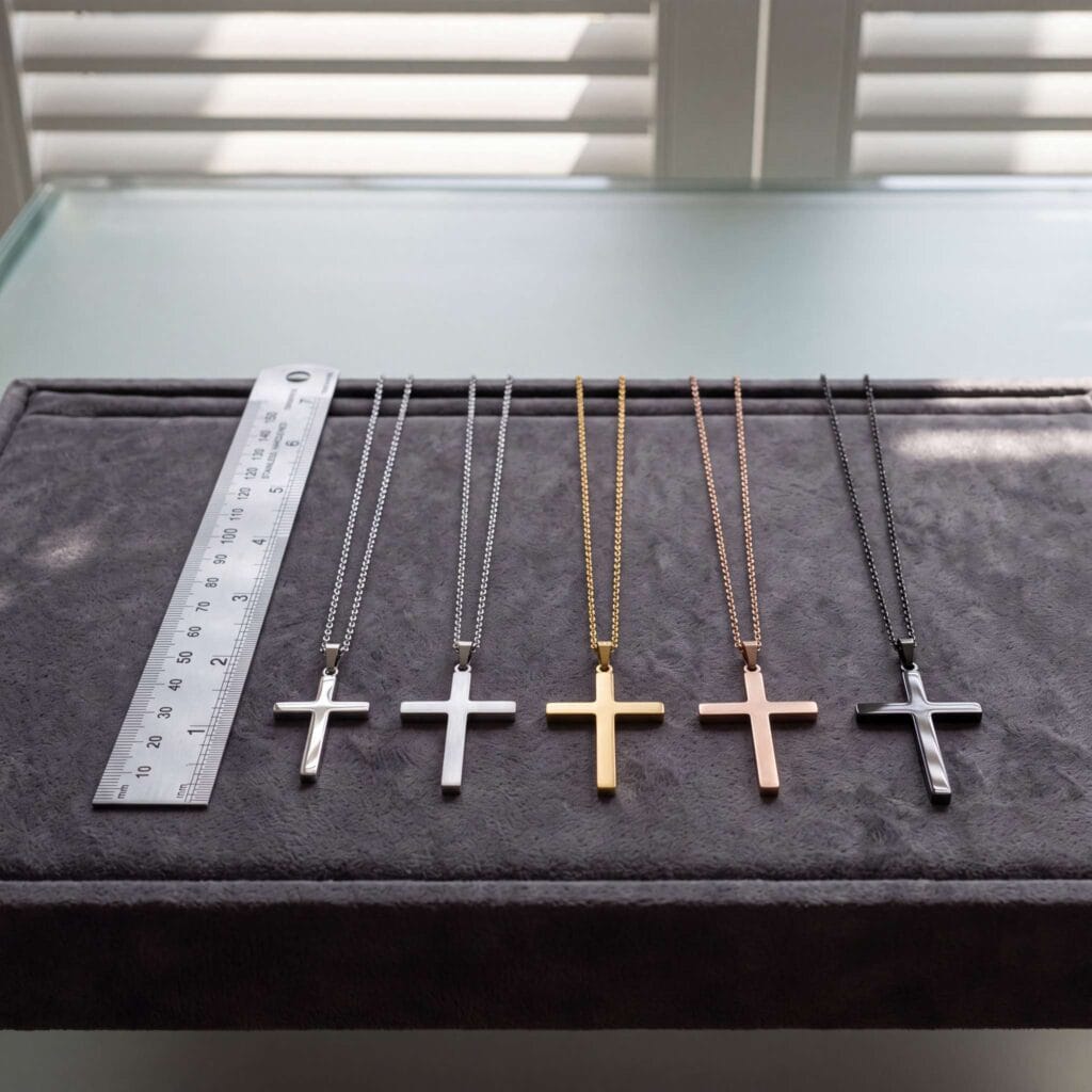 Minimal stainless steel cross jewelry